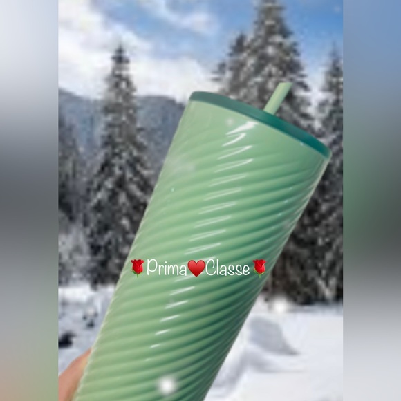 Starbucks Mint Green Swirl Cup Stainless Steel Cold Tumbler 24oz Insulated New - Picture 7 of 15